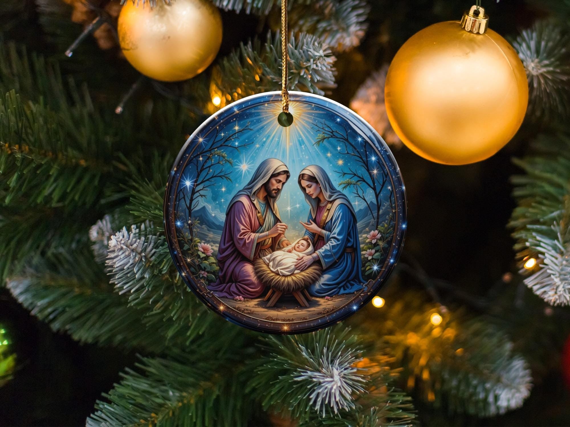 Nativity Scene Christmas Ornament, Jesus Ornament, Christmas Decor, Religious Gift, Holy Family Gift, Ideas For Christmas Trees DCLAF19